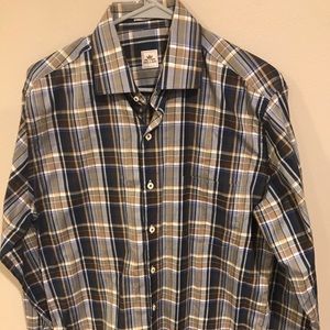 Peter Millar Mens Size M Cotton Multi Color check plaid Button Shirt L/S EUC! C